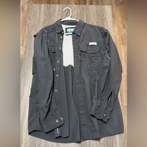 Magellan Outdoors Black Casual Button Down Shirt